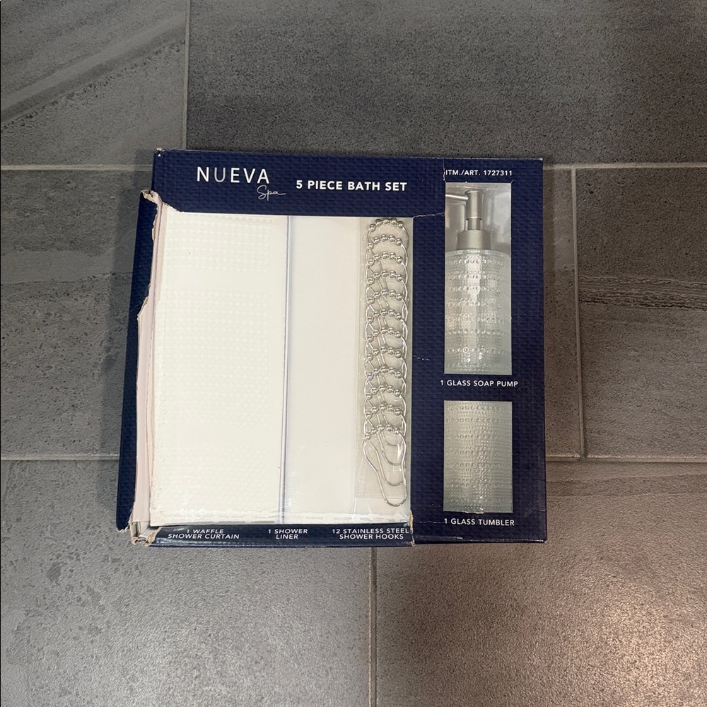 NEW! Nueva Spa 5 piece bath set, White